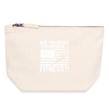 Gym Junkies Ready Physical Fitness US Calisthenics - Canvas Reißverschluss-Täschchen (18 x 19 cm) - Naturweiß - Vorne