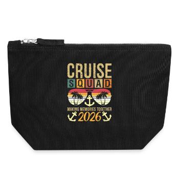 Cruise Squad 2026 Making Memories Together - Canvas Reißverschluss-Täschchen (18 x 19 cm) - Schwarz - Vorne