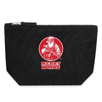 Santa Merry X-Mas AR15 Rifle IPSC Shooter - Canvas Reißverschluss-Täschchen (18 x 19 cm) - Schwarz - Vorne