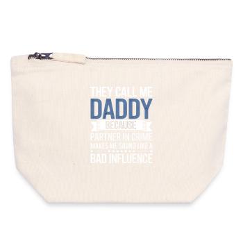 Papa partenaire de crime Tee - Pochette zippée en toile 18 x 19 cm - blanc naturel - Devant