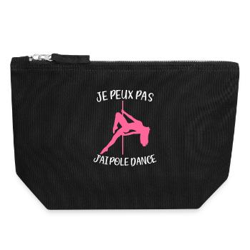 Je Peux Pas J'ai Pole Dance Danseur Danseuse Barre - Pochette zippée en toile 18 x 19 cm - noir - Devant
