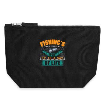 Pêcheurs Pêcheurs Pêcheurs Pêcheurs Pêcheurs Sportifs - Pochette zippée en toile 18 x 19 cm - noir - Devant