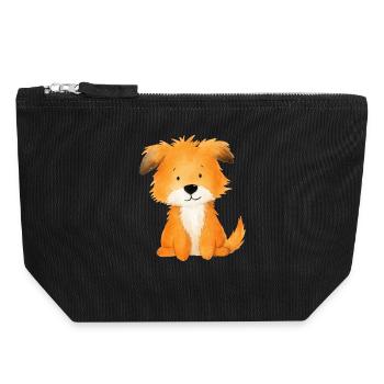 Hundefreund – süße und niedliche Illustration - Canvas Reißverschluss-Täschchen (18 x 19 cm) - Schwarz - Vorne