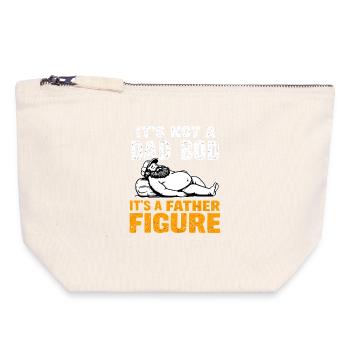 Blague sur le corps paternel et paternel - Pochette zippée en toile 18 x 19 cm - blanc naturel - Devant