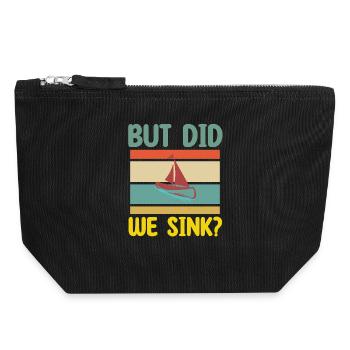 but did we sink Bootspruch - Canvas Zip Pouch 18 x 19 cm - black - Front