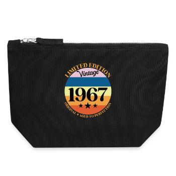 1967 Vintage Birthday Gift 67 Birthday - Canvas Zip Pouch 18 x 19 cm - black - Front
