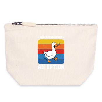 Frieden war nie eine Option Goose Retro - Canvas Reißverschluss-Täschchen (18 x 19 cm) - Naturweiß - Vorne