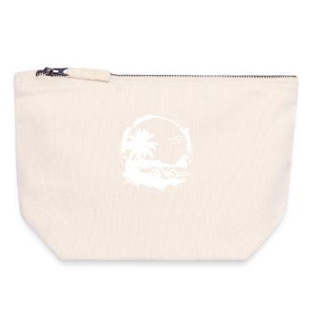 Sketch de cycliste VTT - Pochette zippée en toile 18 x 19 cm - blanc naturel - Devant