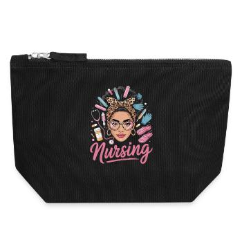 Nursing Glam : Tendance de l’héroïne infirmière - Pochette zippée en toile 18 x 19 cm - noir - Devant