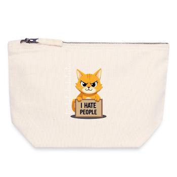 Griesgrämige Katze I Hate People Polizeifoto - Canvas Zip Pouch 18 x 19 cm - nature - Front