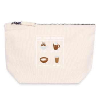 Coffee Language Global Edition - Canvas Reißverschluss-Täschchen (18 x 19 cm) - Naturweiß - Vorne