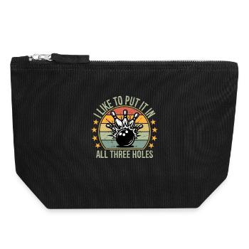 J’aime le mettre dans les trois trous Chemise de bowling - Pochette zippée en toile 18 x 19 cm - noir - Devant