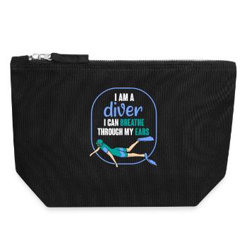 Diving Diver Snorkeling Recreational Diver - Canvas Zip Pouch 18 x 19 cm - black - Front