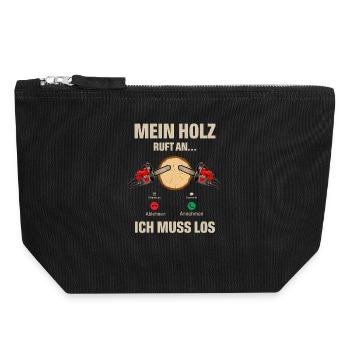 Holzfäller - Canvas Reißverschluss-Täschchen (18 x 19 cm) - Schwarz - Vorne