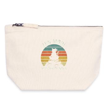 Zen Mode Master of Naps Funny Cat Retro Sunset - Canvas Zip Pouch 18 x 19 cm - nature - Front