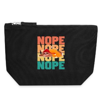  Sloth Nope - Canvas Zip Pouch 18 x 19 cm - black - Front