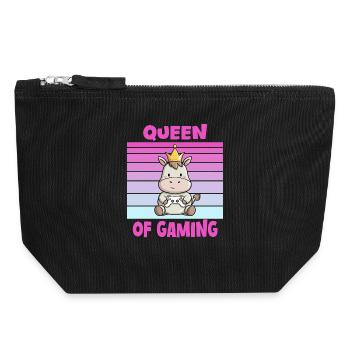 game queen controller - Canvas Reißverschluss-Täschchen (18 x 19 cm) - Schwarz - Vorne