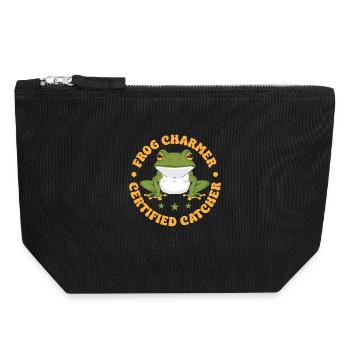 Frog Catcher Charmer Certified Frog - Canvas Reißverschluss-Täschchen (18 x 19 cm) - Schwarz - Vorne