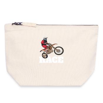 Dirt Biking Race - Canvas Zip Pouch 18 x 19 cm - nature - Front