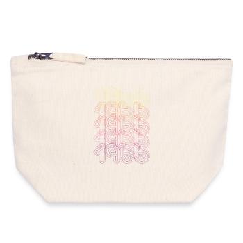1966 Cadeau Anniversaire Rétro Futuriste Vintage - Pochette zippée en toile 18 x 19 cm - blanc naturel - Devant