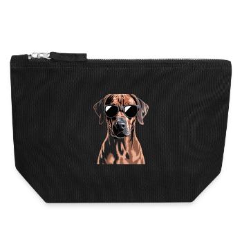 Rhodésian Ridgeback - Pochette zippée en toile 18 x 19 cm - noir - Devant