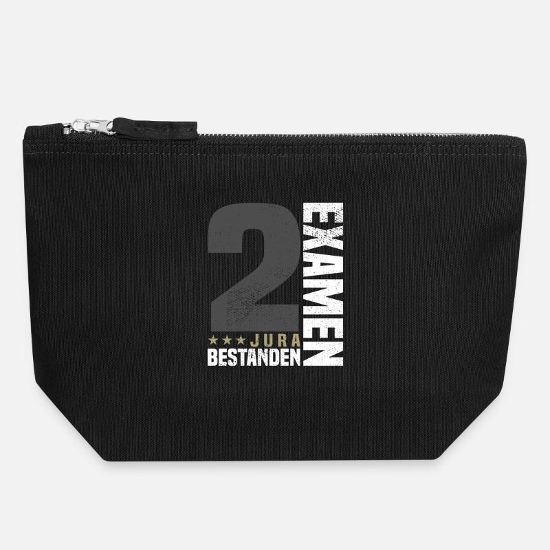 Félicitations pour le deuxième examen de droit - Pochette zippée en toile 18 x 19 cm - noir