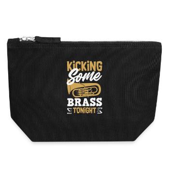 Vintage Euphonium Player - Canvas Zip Pouch 18 x 19 cm - black - Front