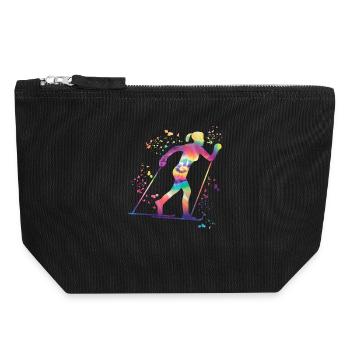 Ski de fond Ski de fond - Pochette zippée en toile 18 x 19 cm - noir - Devant