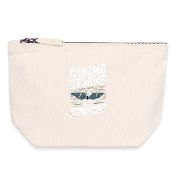 Chasser les tempêtes ne réconforte pas Tornade poursuivante de tempête - Pochette zippée en toile 18 x 19 cm - blanc naturel - Devant