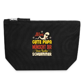 All the best dad wishes you your best swimmer - Canvas Zip Pouch 18 x 19 cm - black - Front