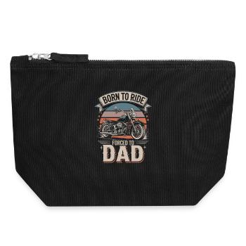 Né pour rouler Forcé à Papa Lustiger Motard Spruch - Pochette zippée en toile 18 x 19 cm - noir - Devant
