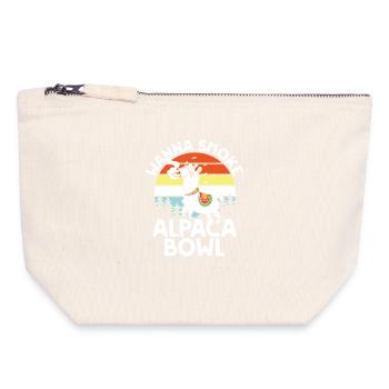 Alpaca Bowl Sunset Retro Forest - Canvas Reißverschluss-Täschchen (18 x 19 cm) - Naturweiß - Vorne