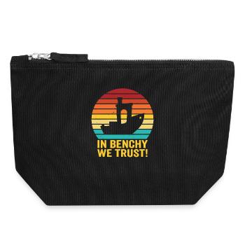 In Benchy We Trust – Retro 3D Printing Design - Canvas Zip Pouch 18 x 19 cm - black - Front