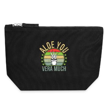 Aloe you vera much Funny Aloe Vera Plant garden - Canvas Zip Pouch 18 x 19 cm - black - Front