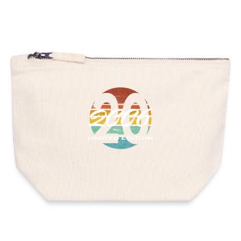 20e anniversaire 2006 cadeau pour hommes et femmes - Pochette zippée en toile 18 x 19 cm - blanc naturel - Devant