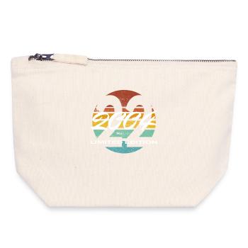 22e anniversaire 2004 cadeau pour hommes et femmes - Pochette zippée en toile 18 x 19 cm - blanc naturel - Devant