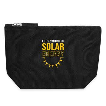 Énergie renouvelable pour cellules solaires photovoltaïques - Pochette zippée en toile 18 x 19 cm - noir - Devant