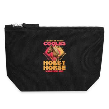 HobbyHorse Retro Glanz - Canvas Reißverschluss-Täschchen (18 x 19 cm) - Schwarz - Vorne