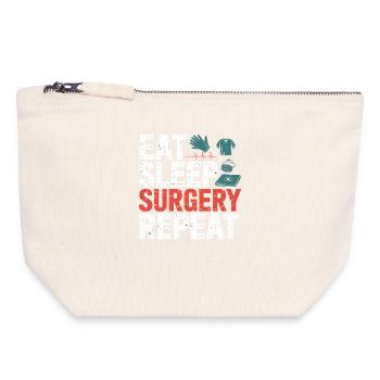 Manger Chirurgie du sommeil Répéter - Pochette zippée en toile 18 x 19 cm - blanc naturel - Devant
