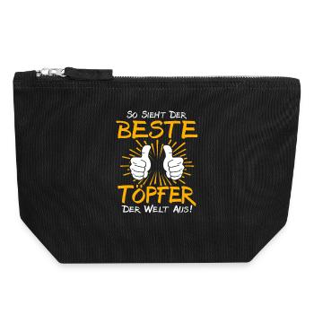 Töpfer Geschenkidee - Canvas Reißverschluss-Täschchen (18 x 19 cm) - Schwarz - Vorne