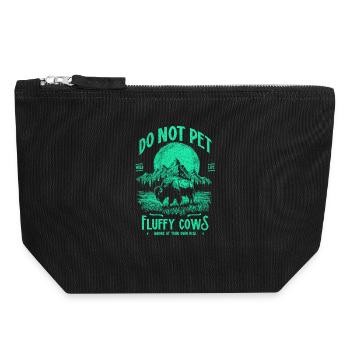 Les bisons vintage ne caressent pas les vaches duveteuses Bizons drôles - Pochette zippée en toile 18 x 19 cm - noir - Devant
