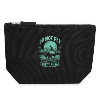 Les bisons vintage ne caressent pas les vaches duveteuses Bizons drôles - Pochette zippée en toile 18 x 19 cm - noir - Devant