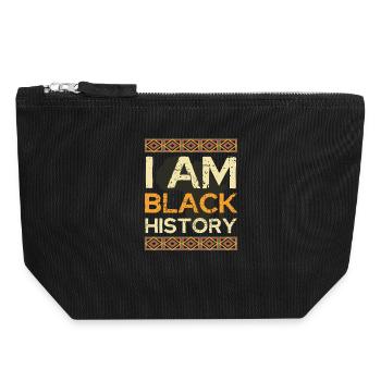 I Am Black History - Canvas Reißverschluss-Täschchen (18 x 19 cm) - Schwarz - Vorne