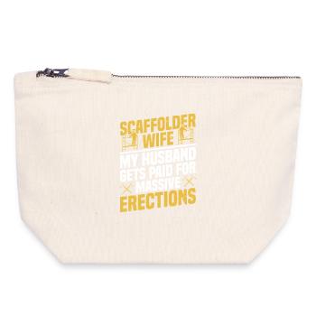  Scaffolder Wife Construction Worker Scaffolding - Canvas Zip Pouch 18 x 19 cm - nature - Front