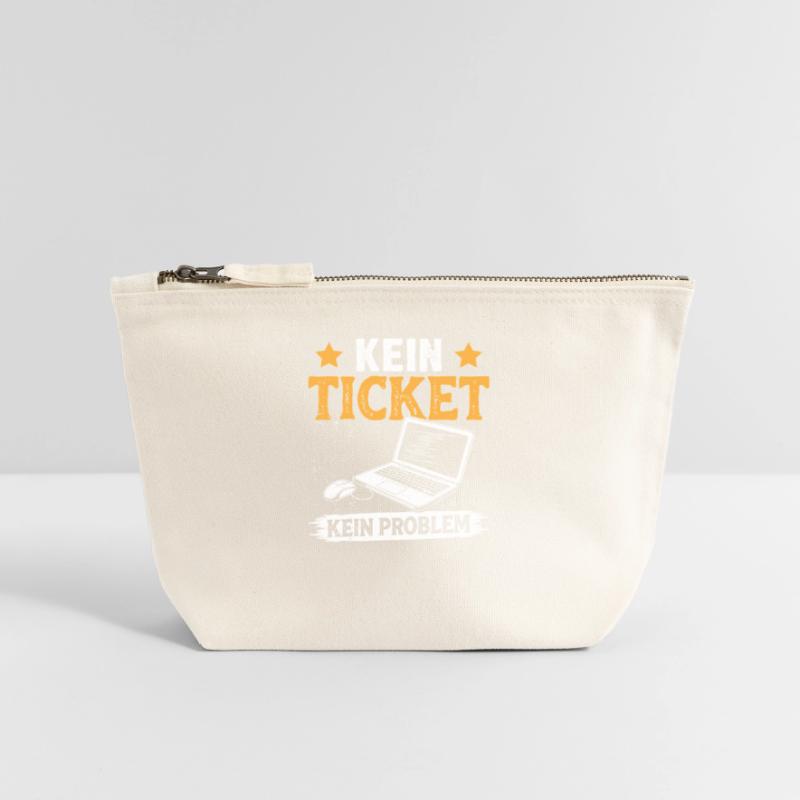 Nerd Computer NO TICKET NO PROBLEM FUNNY Canvas Zip Pouch 18 x 19 cm