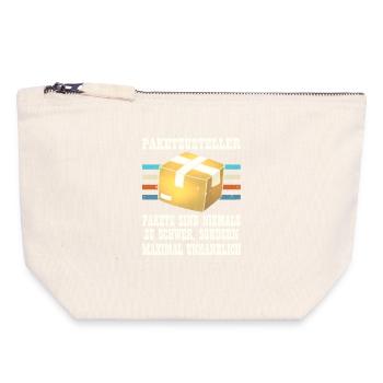 Postboten PAKETZUSTELLER PAKETE SIND NIEMALS ZU - Canvas Reißverschluss-Täschchen (18 x 19 cm) - Naturweiß - Vorne