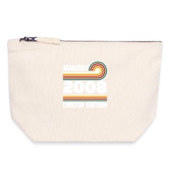 Édition limitée cadeau pour le 18e anniversaire 2008 - Pochette zippée en toile 18 x 19 cm - blanc naturel - Devant