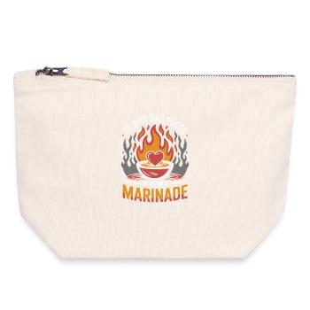Tu es le feu dans mon grill de marinade en disant - Pochette zippée en toile 18 x 19 cm - blanc naturel - Devant