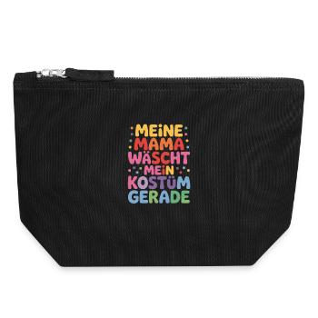 Karneval Kostüm Wäsche Mama - Canvas Reißverschluss-Täschchen (18 x 19 cm) - Schwarz - Vorne
