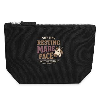Horse Mood Humor Experienced Horse Owner - Canvas Zip Pouch 18 x 19 cm - black - Front